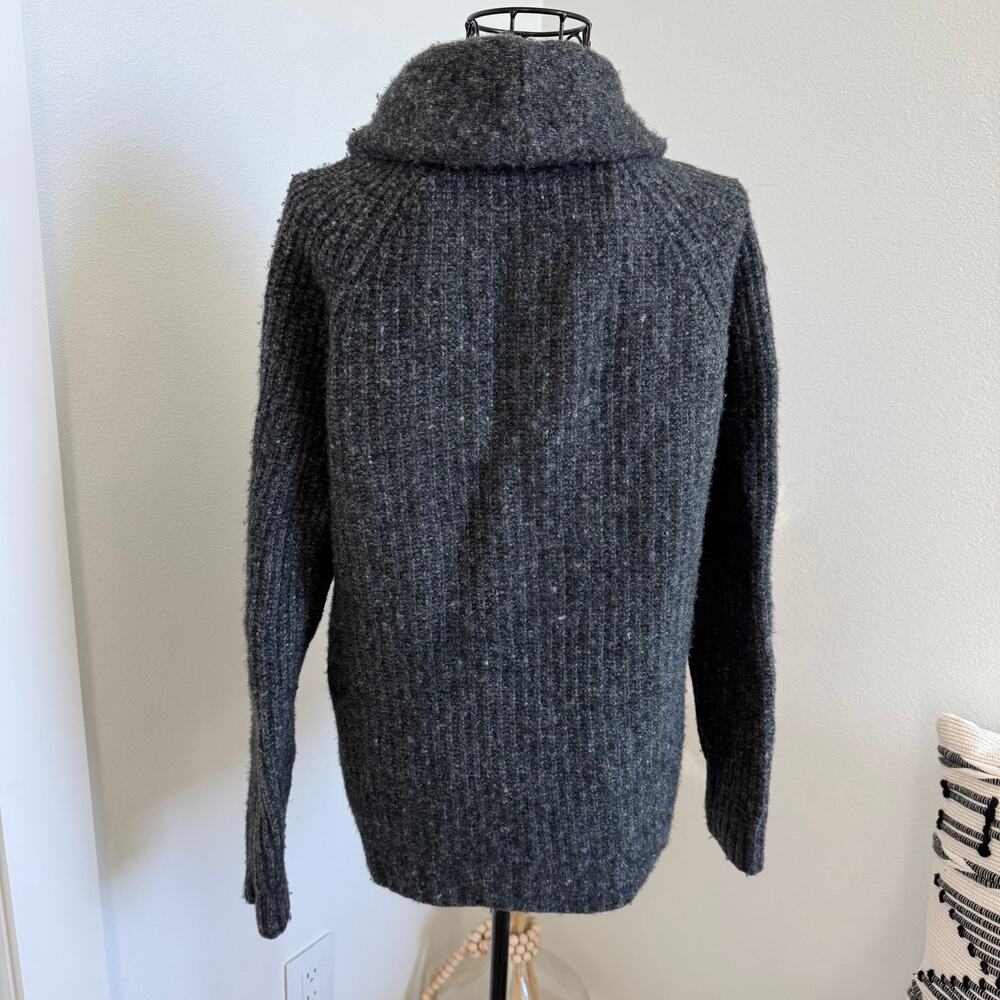 Marine Layer Maurice Merino Wool Blend Shawl Cardigan - Charcoal Gray Unisex- M - Picture 6 of 11